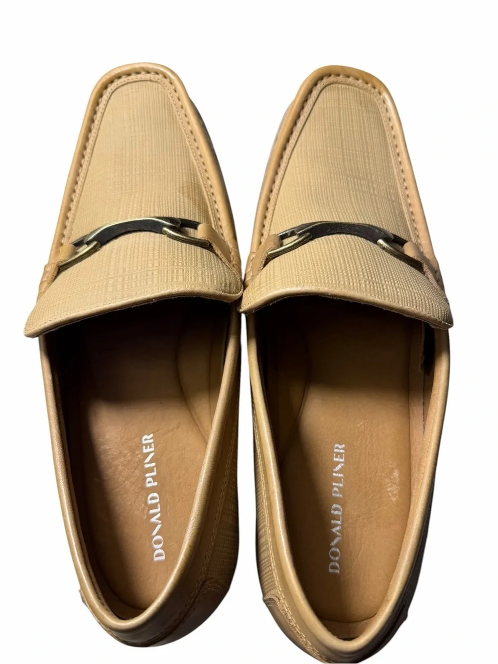 Donald Pliner Ted Loafer tan and golf hardware size 13M NEW